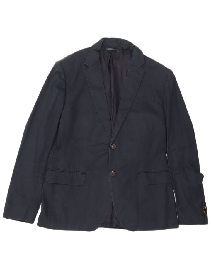 Jaqueta Blazer Masculina Reiss com 2 Botões Reino Unido 42 XL Azul Marinho Algodão