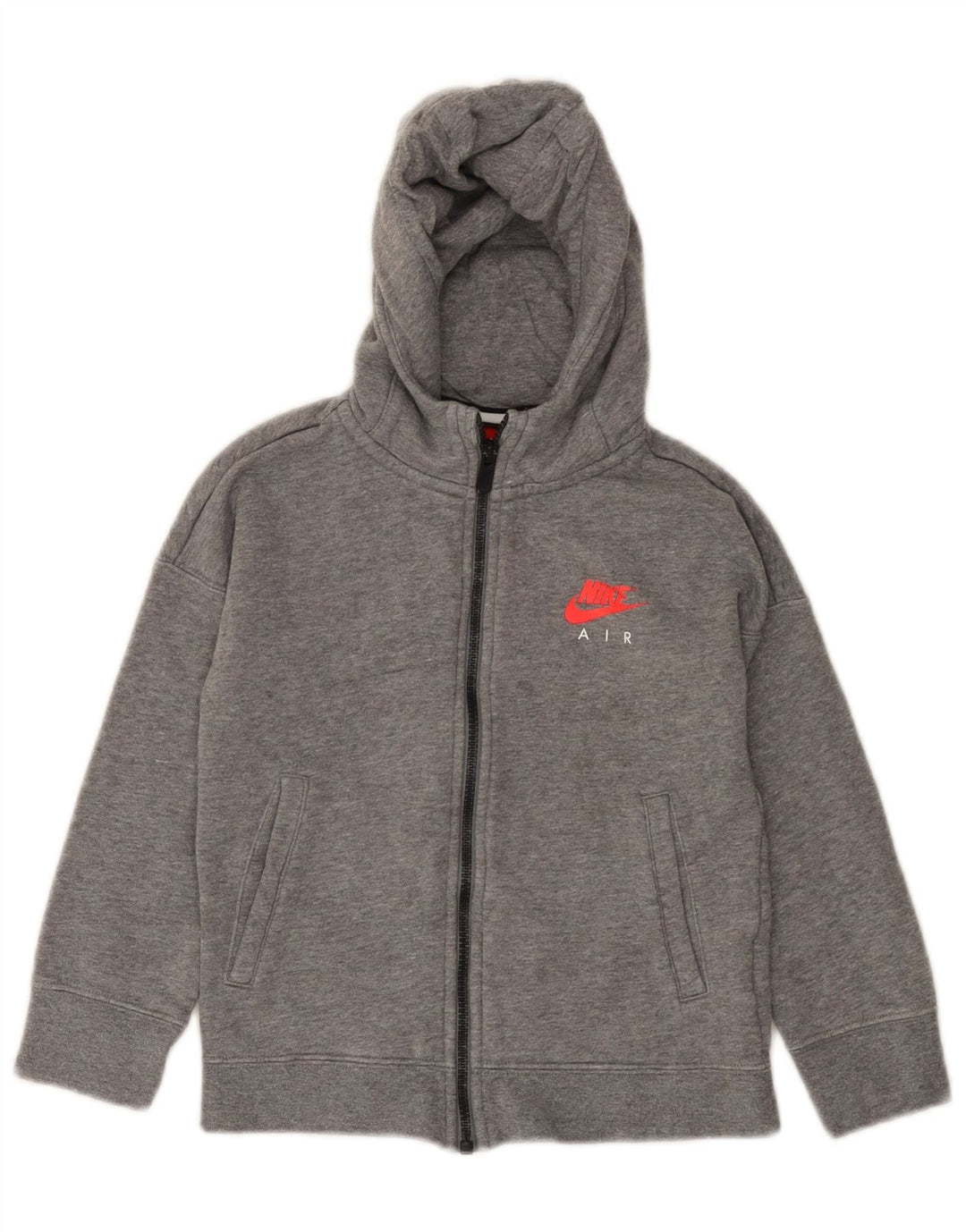 Suéter NIKE feminino Air Zip com capuz 6-7 anos XS cinza algodão