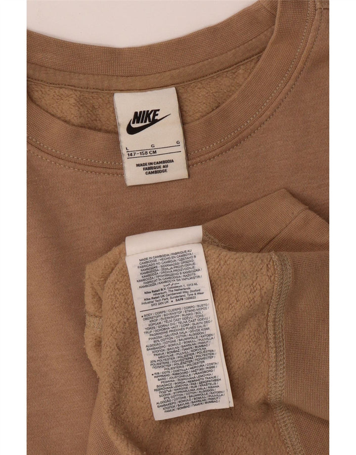 Moletom NIKE Meninos Jumper 12-13 Anos Grande Algodão Marrom