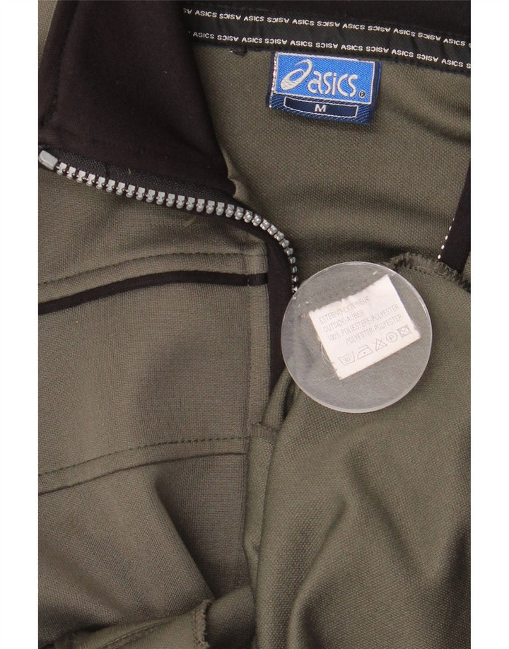 Asics Mens Tracksuit Top Jacket Medium Khaki Poliéster