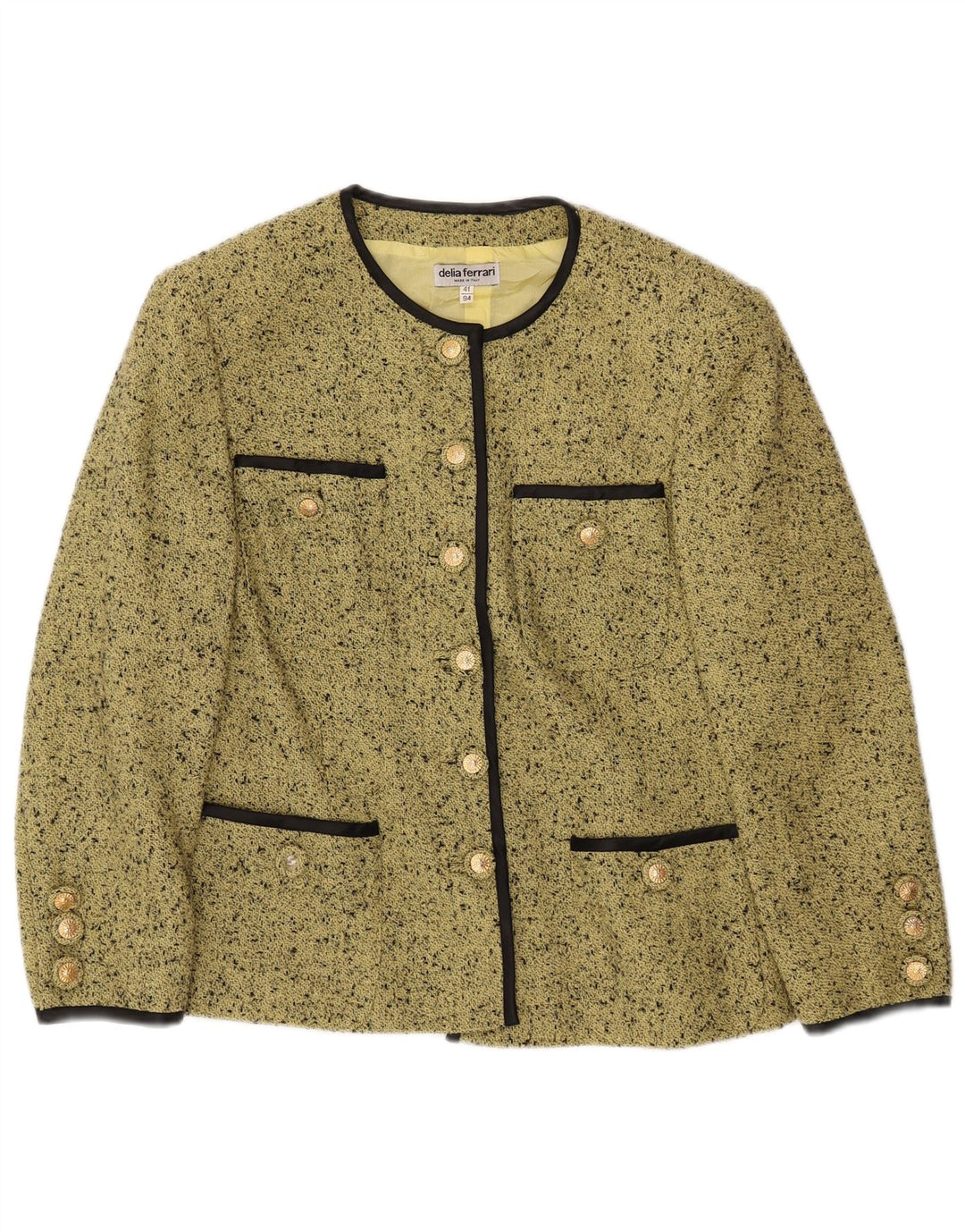 Jaqueta blazer feminina DELIA FERRARI manga 3/4 grande IT 41 verde pequeno