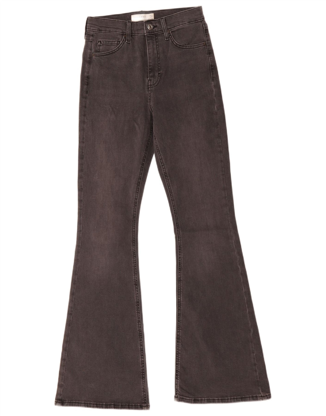 Topshop feminino Jamie Flared Jeans W28 L32 algodão cinza