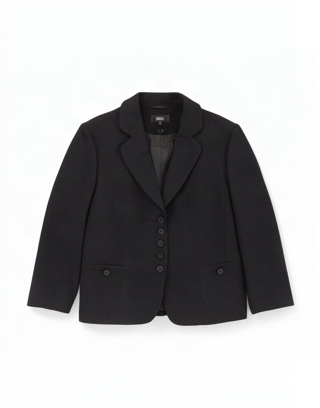 Jaqueta blazer feminina Marks & Spencer manga 3/4 com 5 botões Reino Unido 16 grande preta