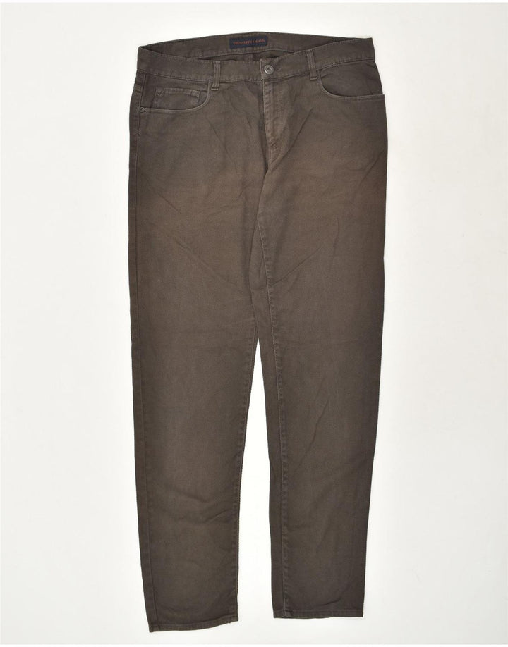 TRUSSARDI Mens Slim Casual Trousers W37 L34  Brown Cotton | Vintage Trussardi | Thrift | Second-Hand Trussardi | Used Clothing | Messina Hembry 