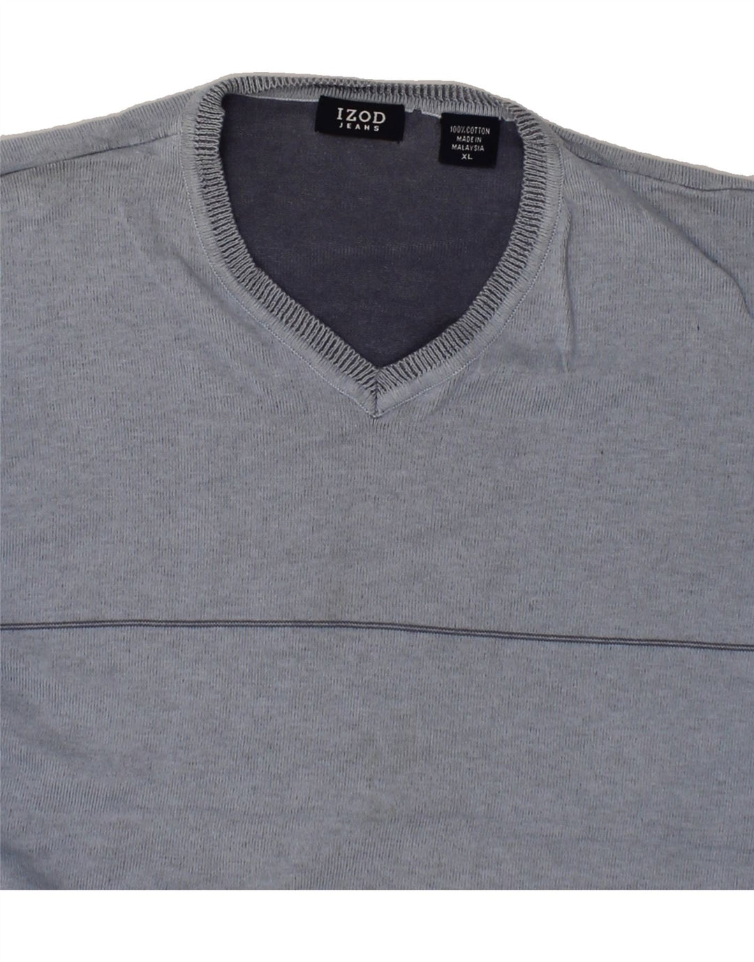 IZOD Mens V-Neck Jumper Sweater XL Blue Cotton Vintage Izod and Second-Hand Izod from Messina Hembry 