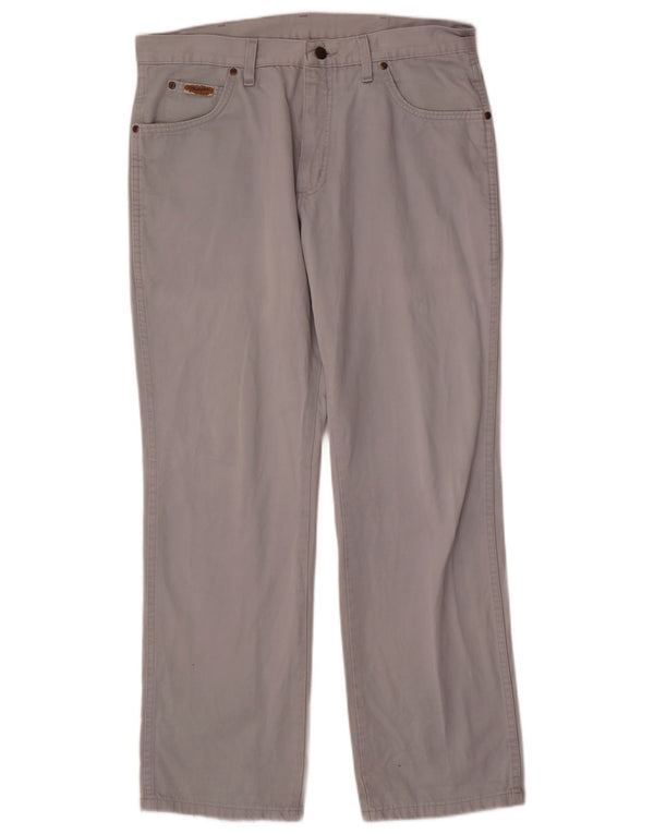 Calça Wrangler masculina Texas Straight Casual W34 L30 Algodão Cinza