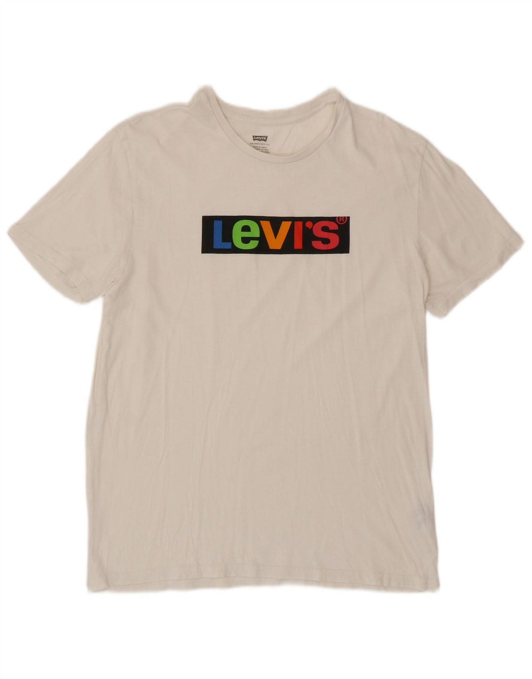 Camiseta gráfica masculina LEVI'S Top médio algodão branco
