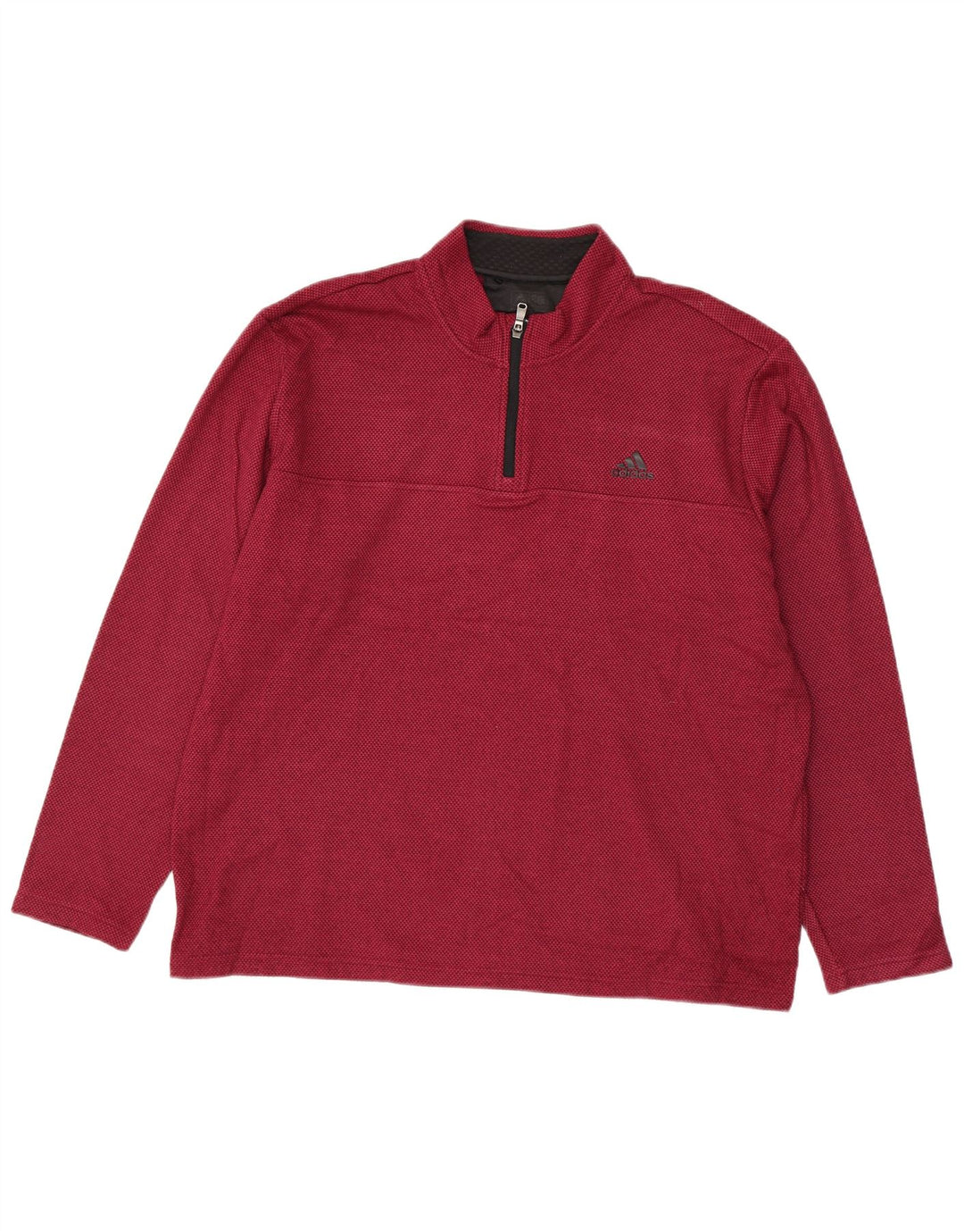 Adidas Mens Zip Neck Moletom Jumper XL Vermelho Poliéster