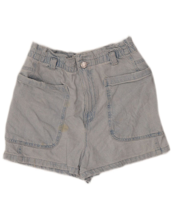 Shorts jeans feminino de cintura alta Zara EU 36 XS W26 azul