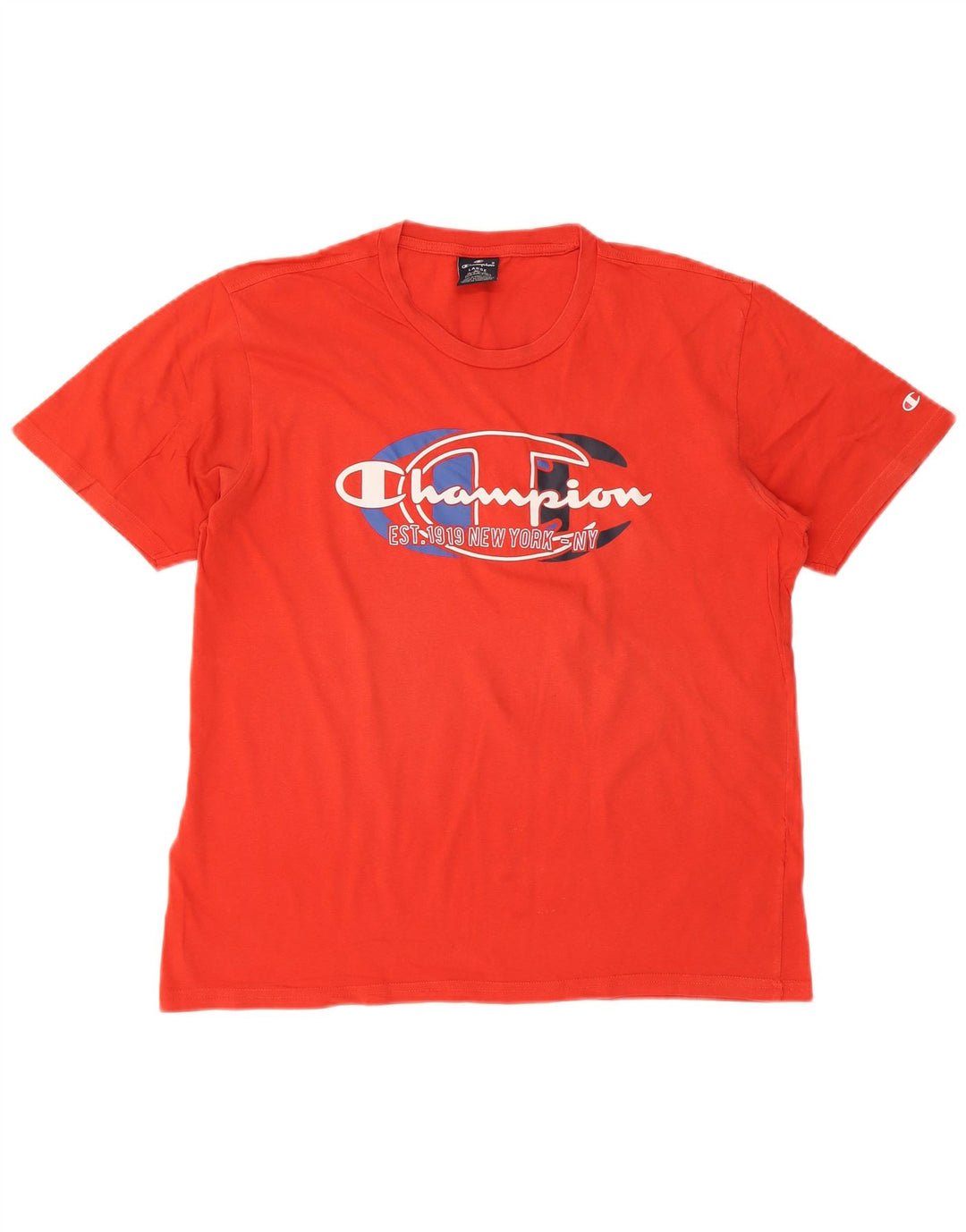 Camiseta masculina estampada Champion grande vermelha