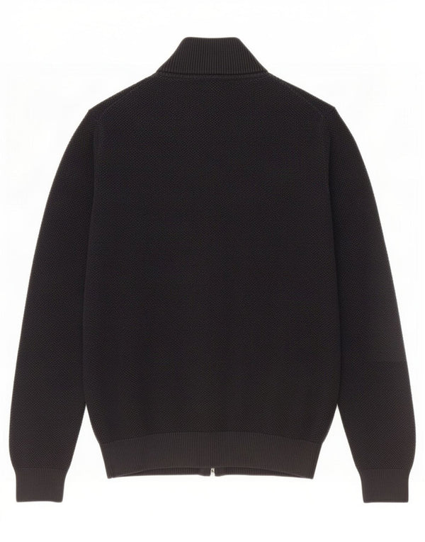 Suéter cardigã feminino Gant com zíper completo Reino Unido 14 algodão preto médio