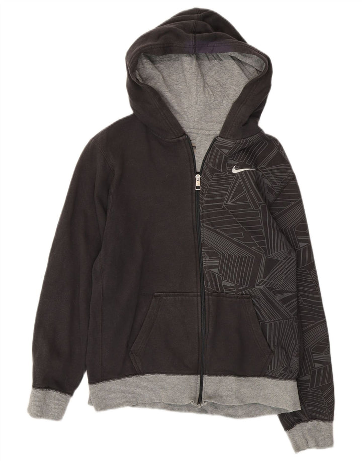 Suéter NIKE Boys Graphic Zip com capuz 13-14 anos XL cinza algodão