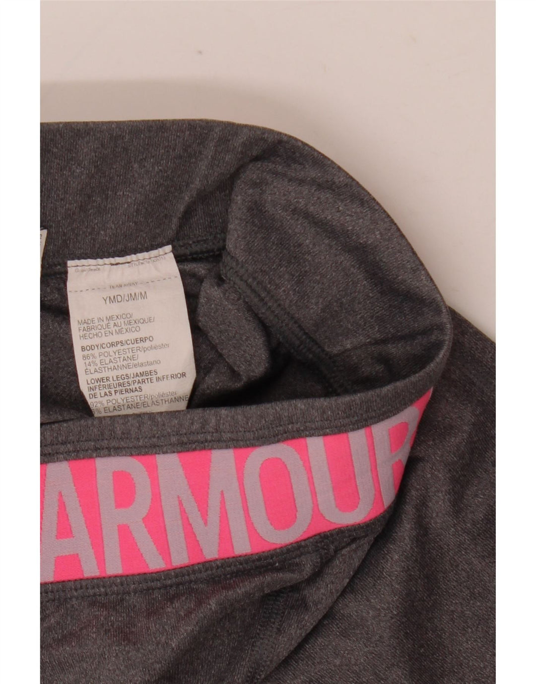 Under Armour Girls Graphic Leggings 9-10 anos Bloco de cores cinza médio