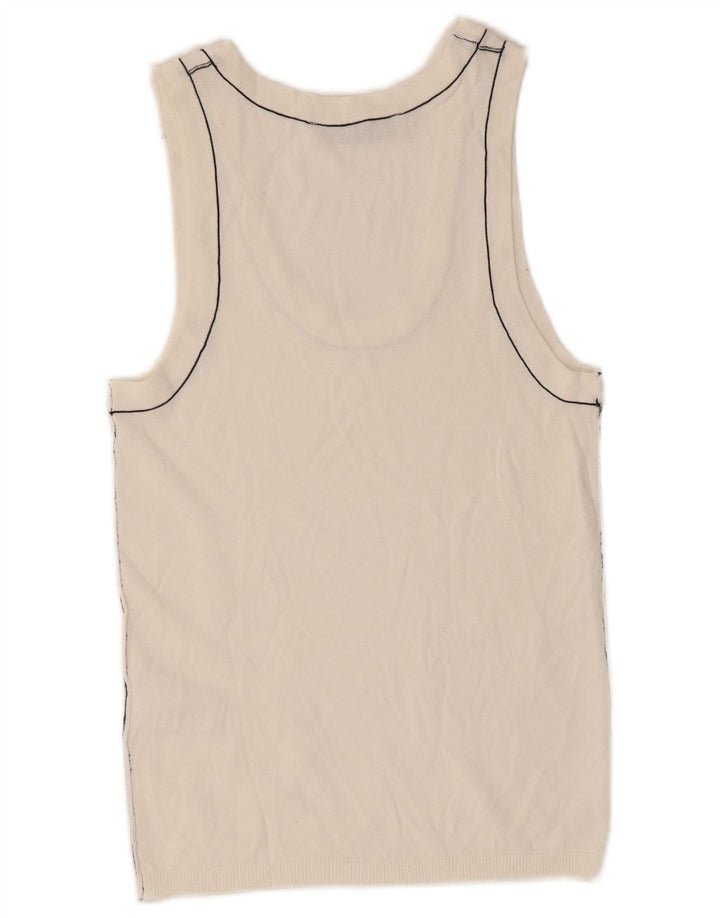Colete feminino Zara UK 8 pequeno viscose off white