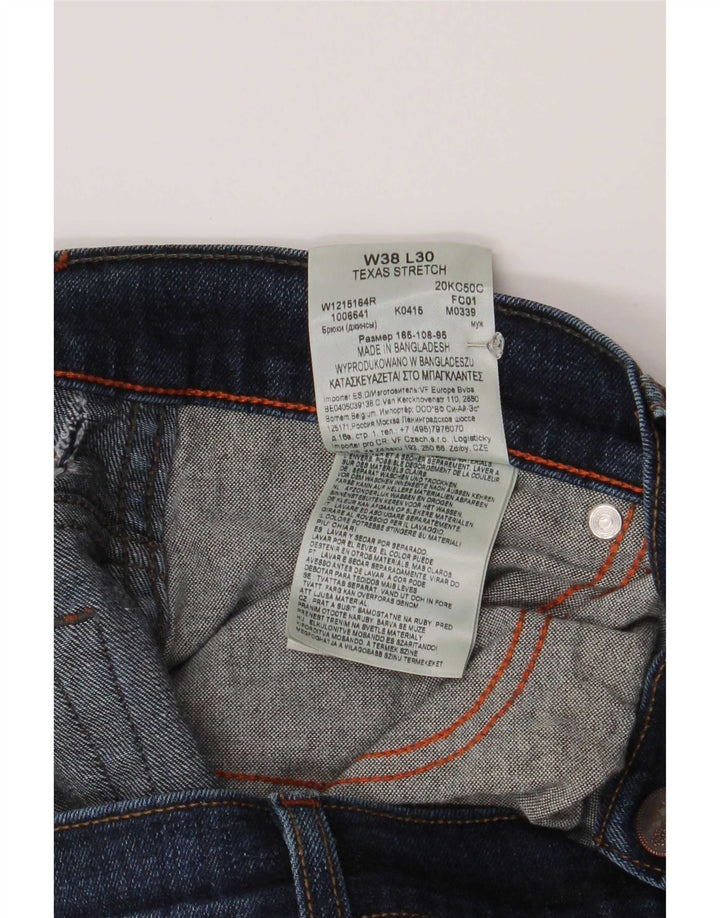 Wrangler Masculino Texas Stretch Straight Jeans W38 L30 Azul Algodão