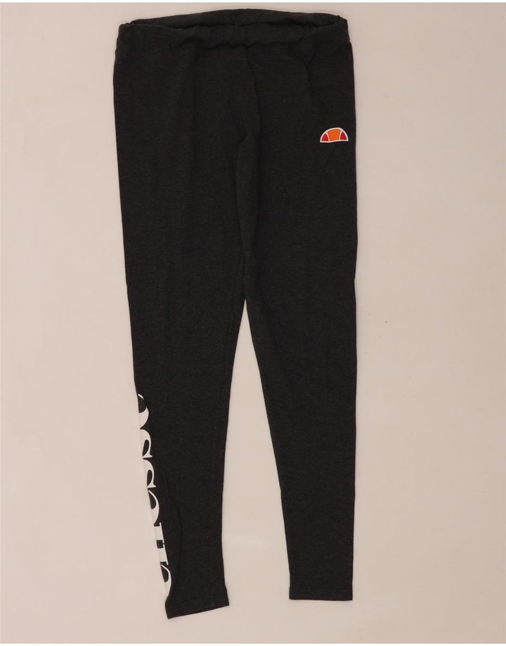Ellesse Leggings Femininas Gráficas UK 12 Médio Algodão Preto