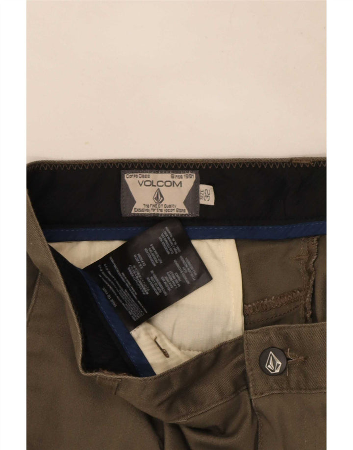 Volcom Mens Chino Shorts W32 Médio Algodão Cáqui