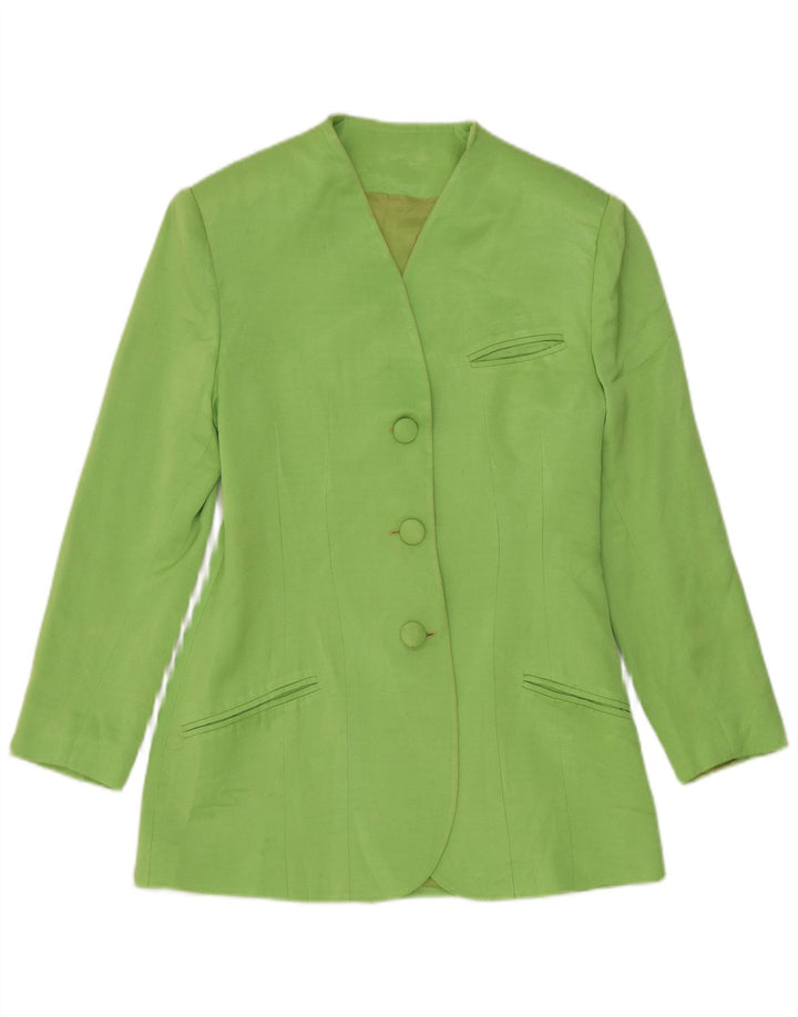 Jaqueta Blazer Feminina Vintage com 3 Botões Reino Unido 8 Verde Pequeno