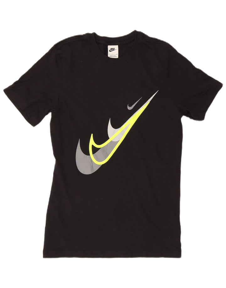 Camiseta Nike masculina gráfica top pequeno algodão preto