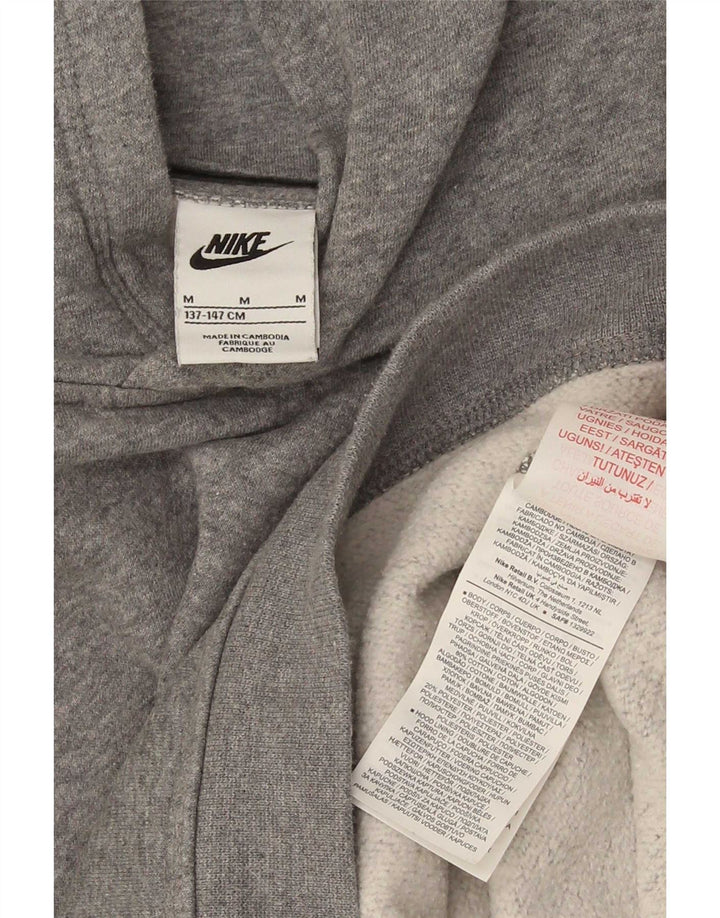 Jumper com capuz Nike Boys 10-11 anos cinza médio algodão