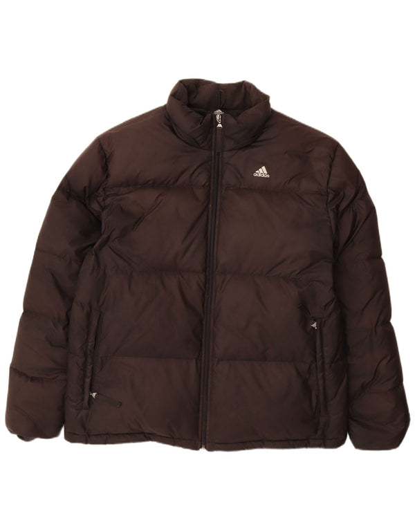 Jaqueta acolchoada masculina Adidas UK 40 grande poliéster preto