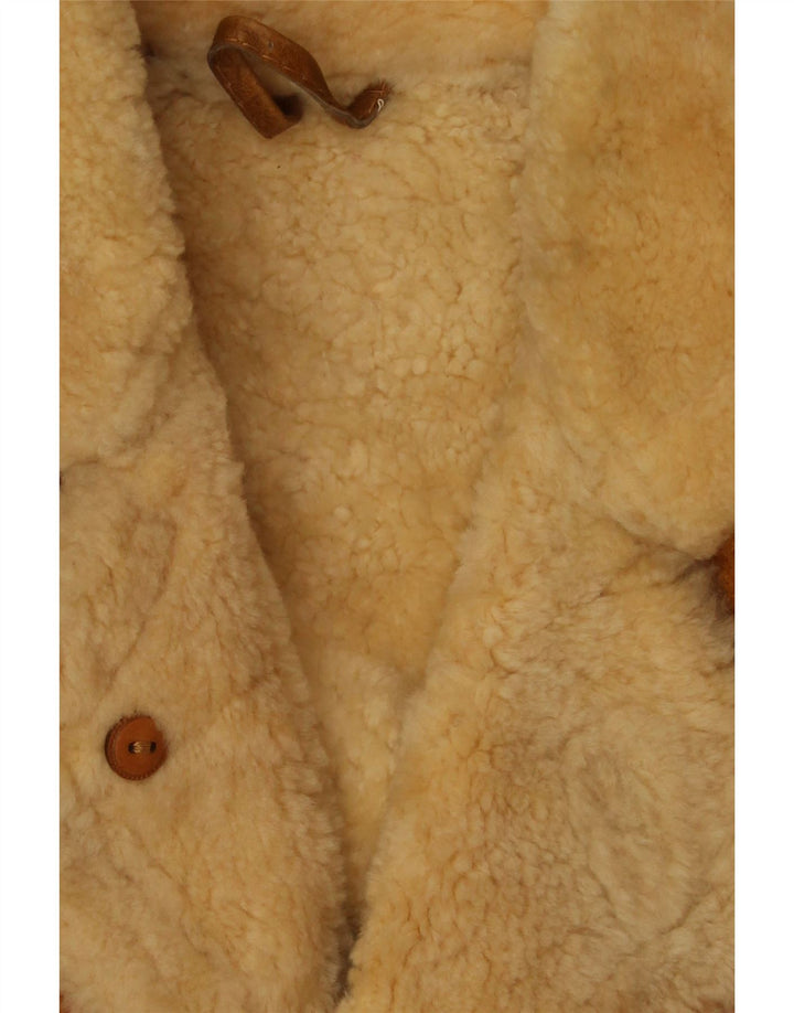 Jaqueta masculina VINTAGE Shearling UK 40 grande couro marrom