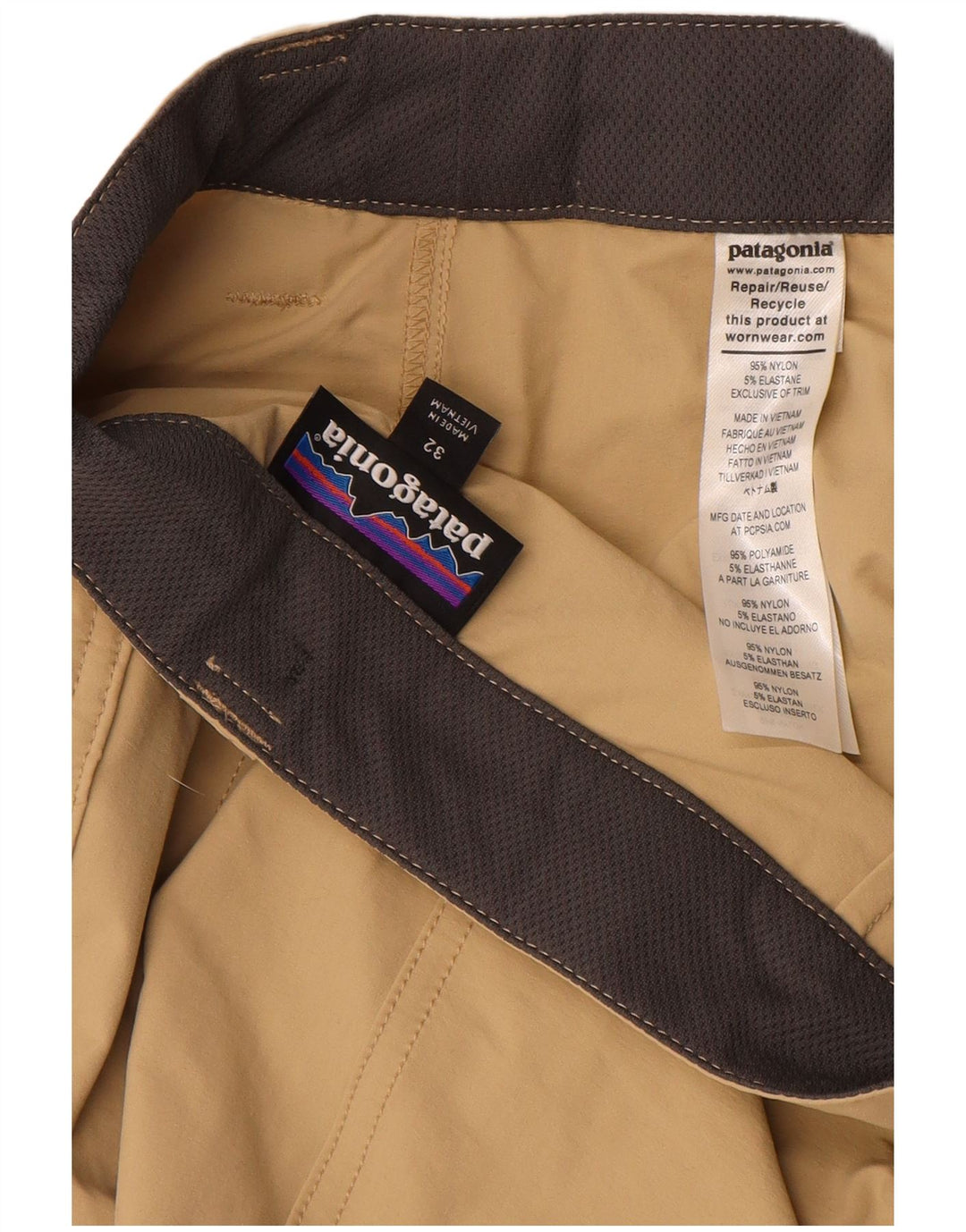 Patagonia Mens Cargo Shorts W32 Médio Bege Nylon