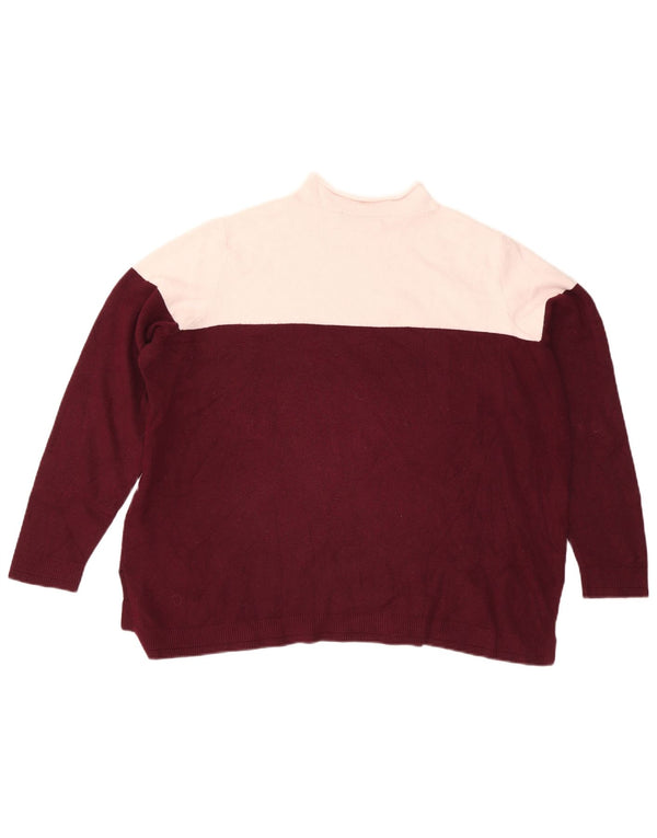 Suéter feminino Marks & Spencer com gola tartaruga Reino Unido 20 2XL Borgonha