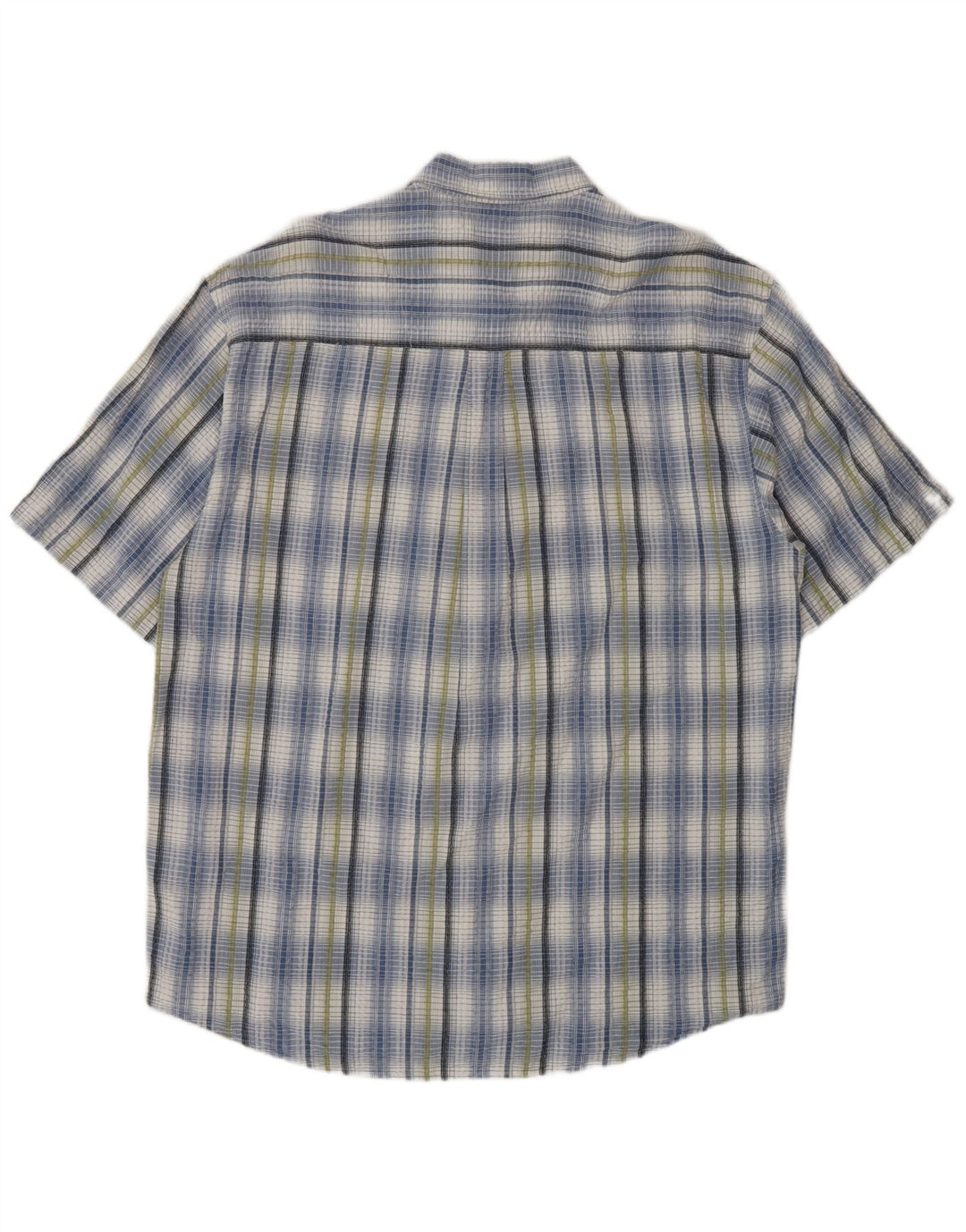 Camisa masculina Lerros manga curta regular fit XL azul xadrez algodão