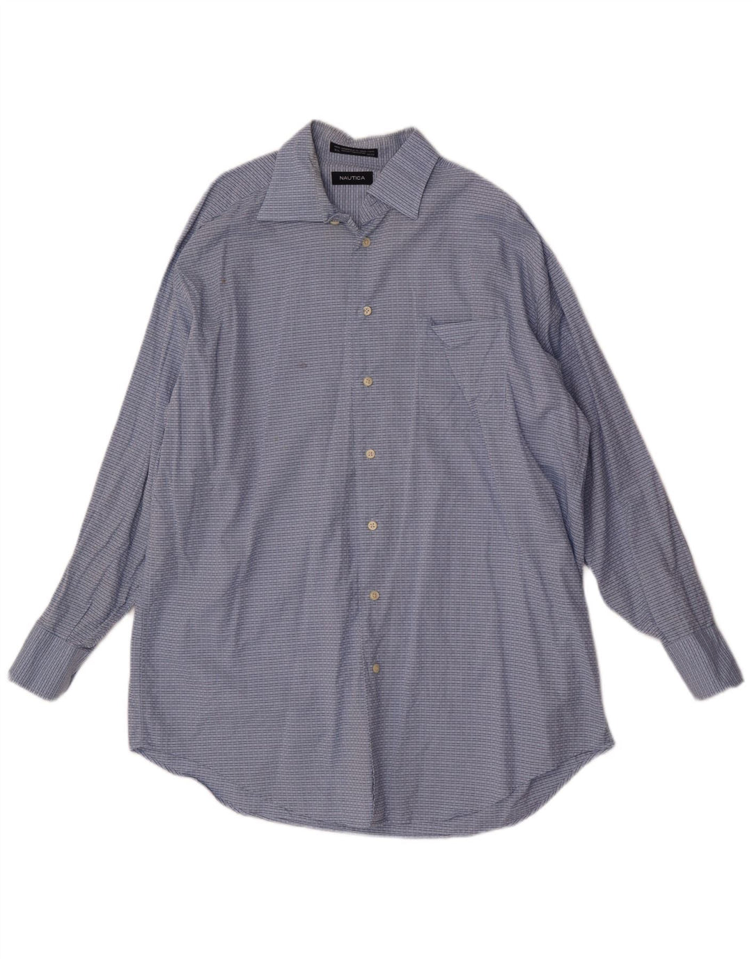 Camisa masculina Nautica tamanho 16 1/2 grande algodão xadrez azul
