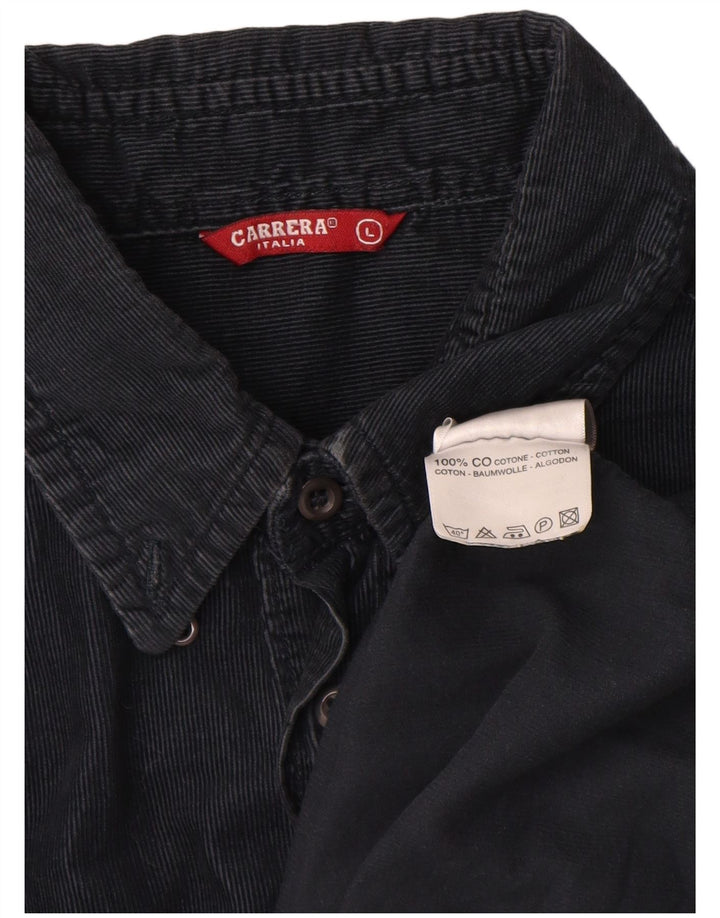 Camisa masculina de veludo Carrera grande algodão azul marinho