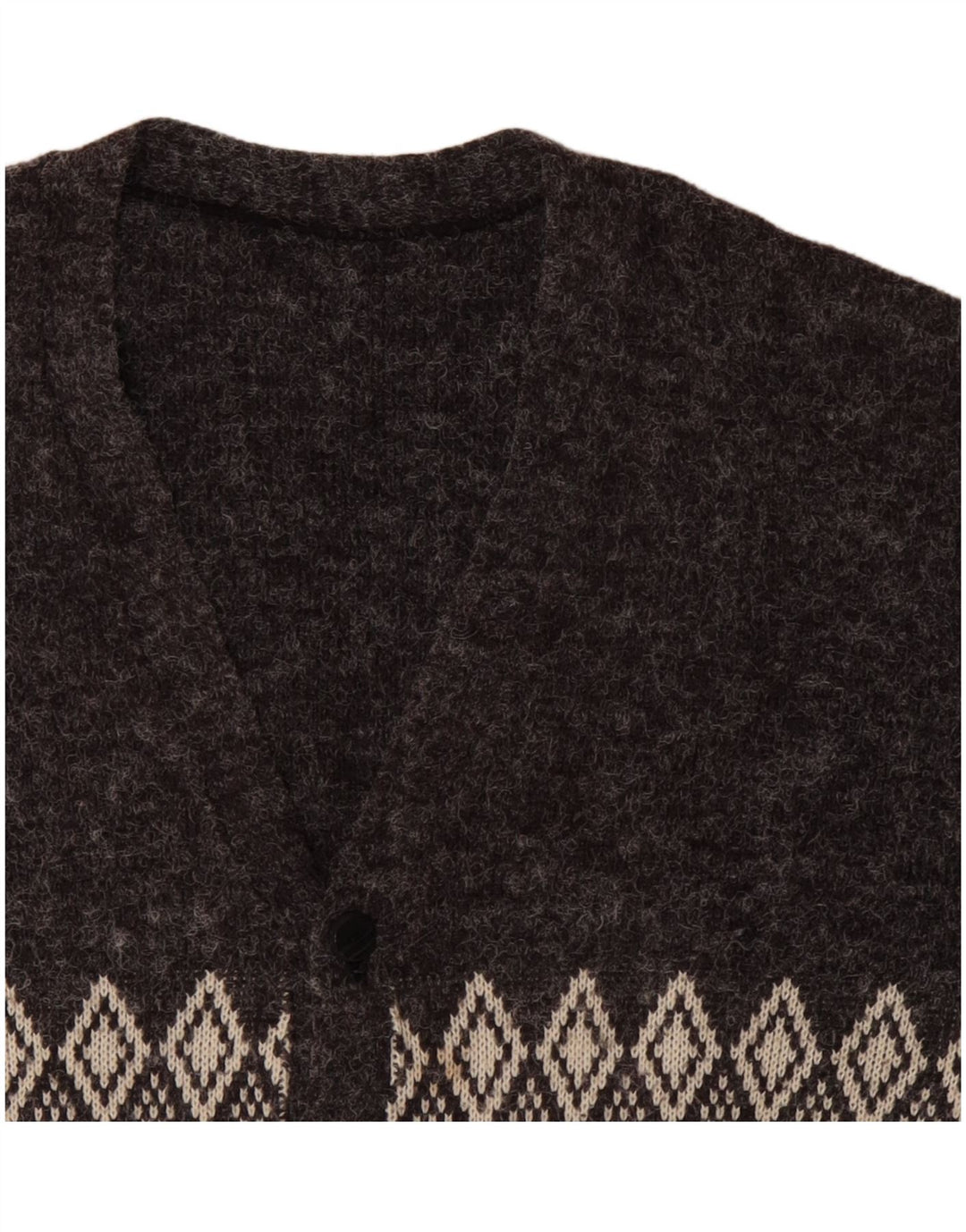 Suéter cardigã masculino VINTAGE XL cinza Argyle/Diamante