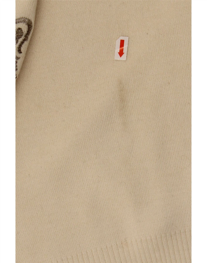 Suéter feminino BOGNER com gola tartaruga Reino Unido 16 grande lã paisley bege