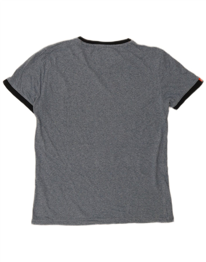 Camiseta masculina Superdry Top médio algodão manchado azul