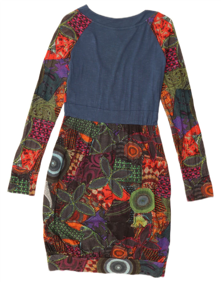 Desigual Vestido feminino gráfico bolha UK 12 médio multicolorido geométrico