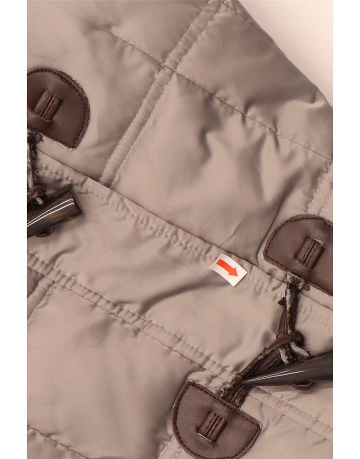 CHAMPION Womens Padded Hooded Duffle Coat UK 14 Medium Grey Polyester