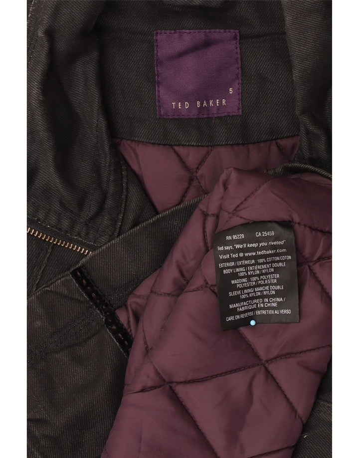 Jaqueta utilitária masculina Ted Baker tamanho 5 XL algodão preto