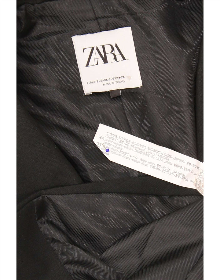Jaqueta blazer oversized Zara feminina com 2 botões Reino Unido 6 XS preto poliéster
