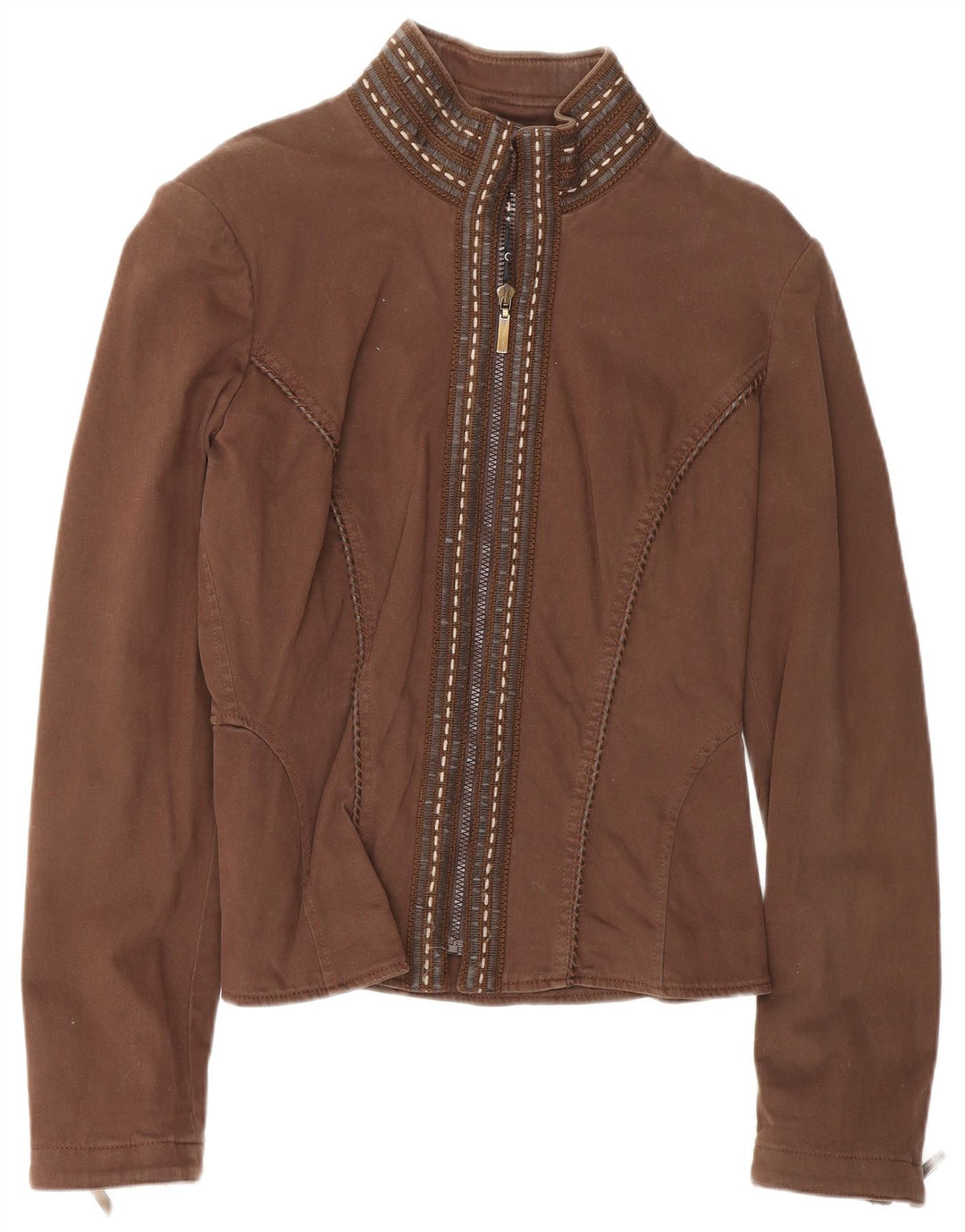 Jaqueta bomber feminina ROCCOBAROCCO IT 46 grande algodão marrom