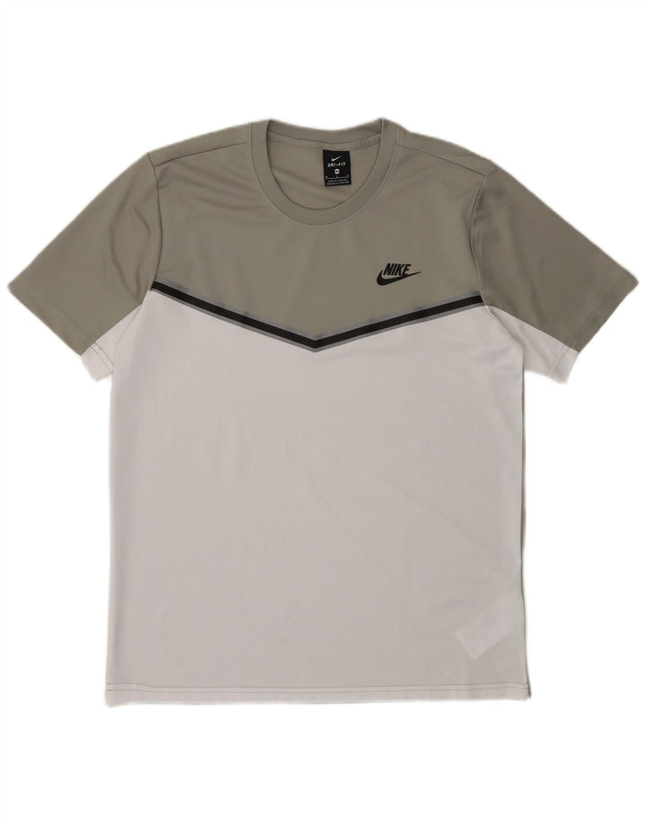 Camiseta Nike Masculina Dri Fit Top Cinza Médio Colourblock Poliéster