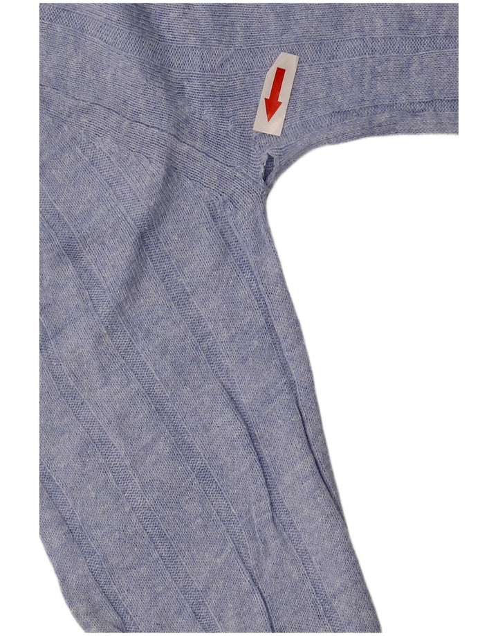 Suéter feminino Marks & Spencer com decote em V Reino Unido 10 pequeno azul