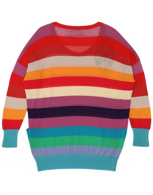 Suéter feminino Desigual com gola canoa e gola redonda, tamanho UK 18 XL multicolorido