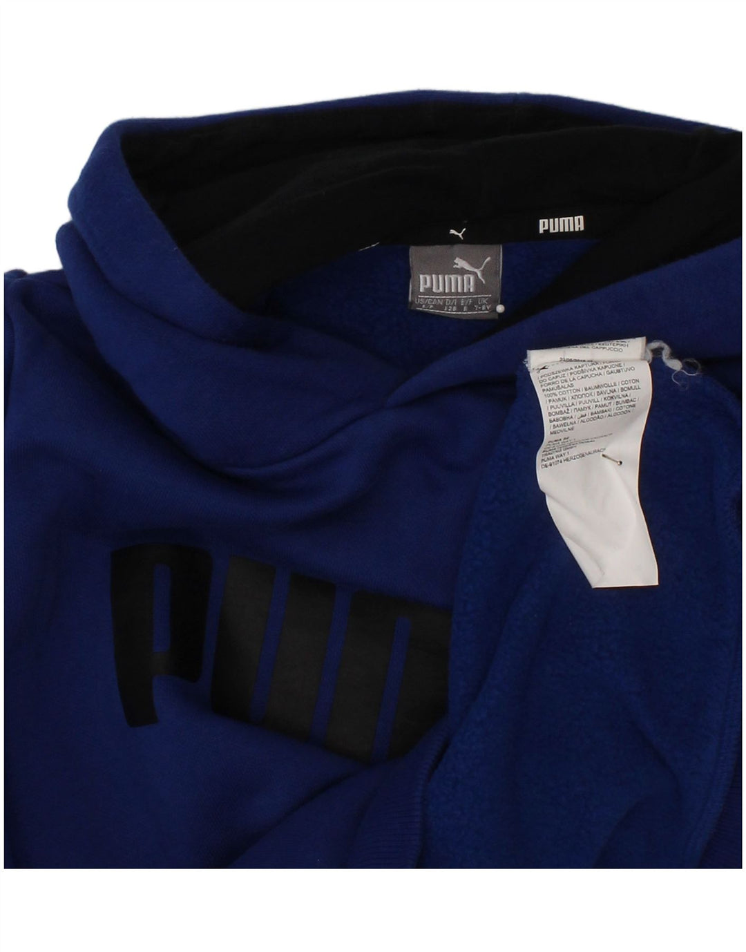 Jumper com capuz gráfico PUMA Boys 7-8 anos algodão azul