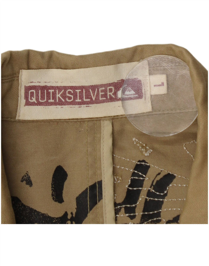 Jaqueta utilitária masculina Quiksilver UK 40 grande algodão bege