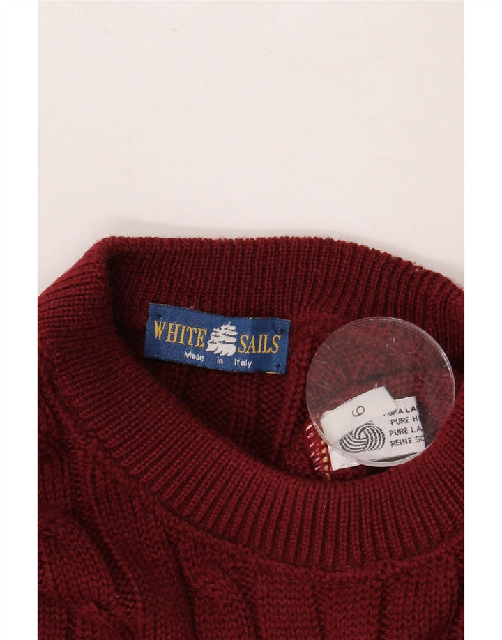WHITE SAILS Suéter masculino com gola redonda XL lã marrom
