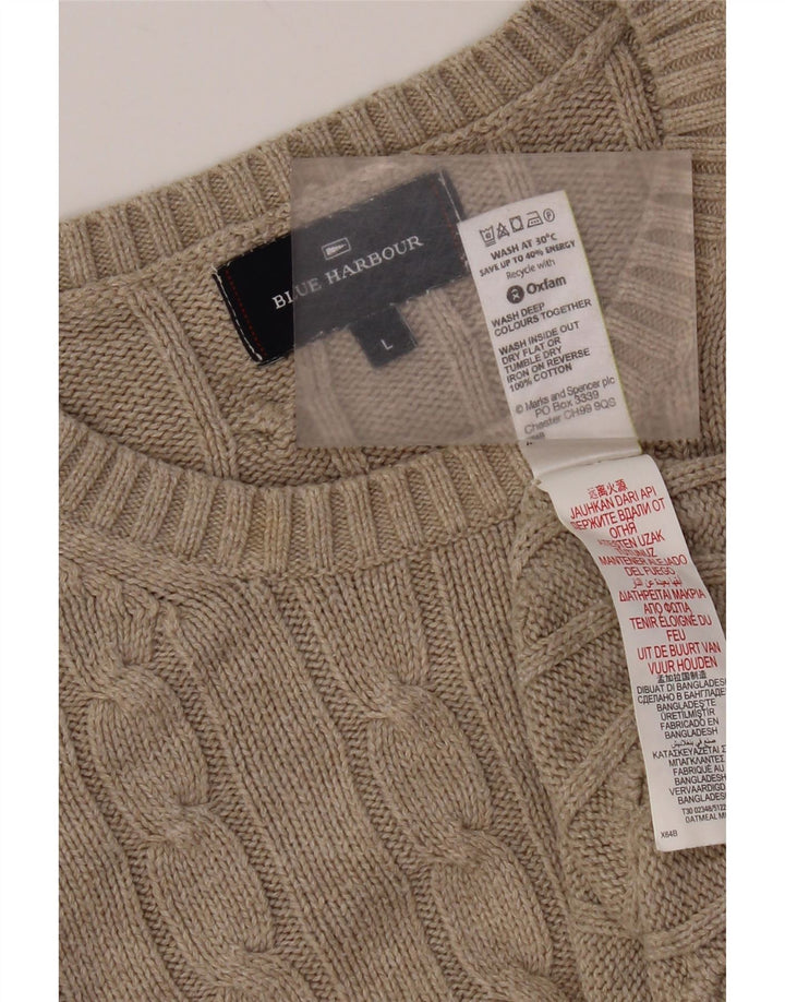 Suéter masculino Marks & Spencer Blue Harbor com gola redonda grande cinza