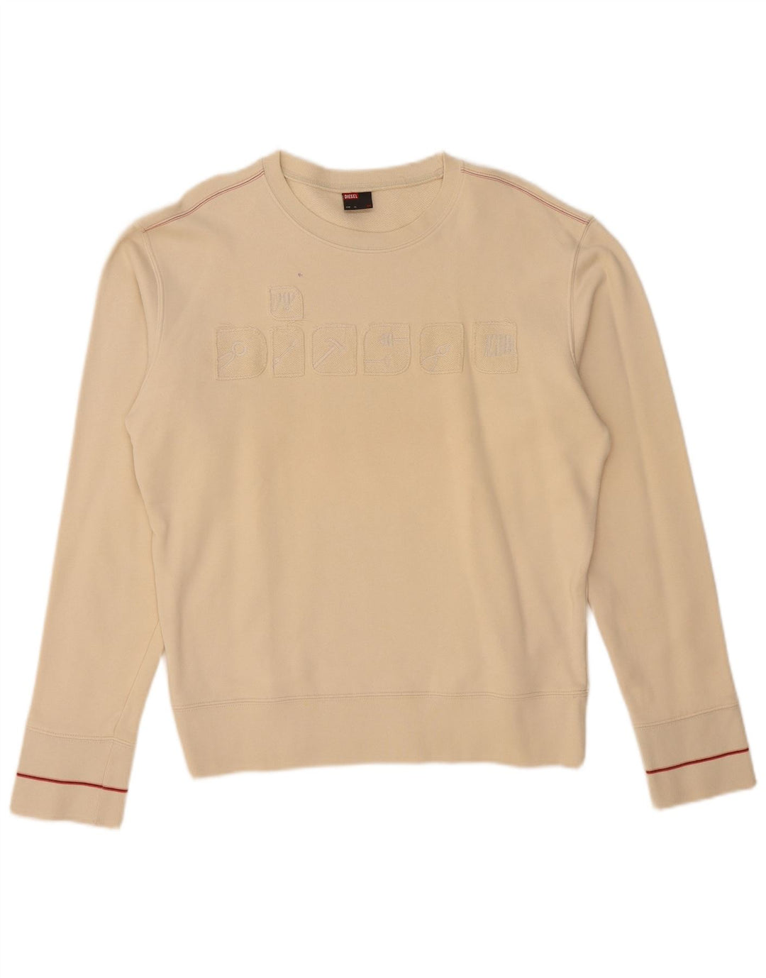 Suéter gráfico feminino DIESEL UK 18 XL algodão bege
