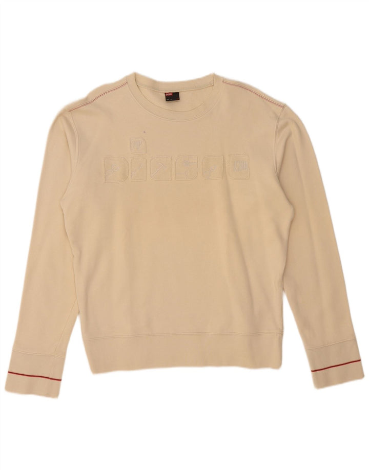 Suéter gráfico feminino DIESEL UK 18 XL algodão bege