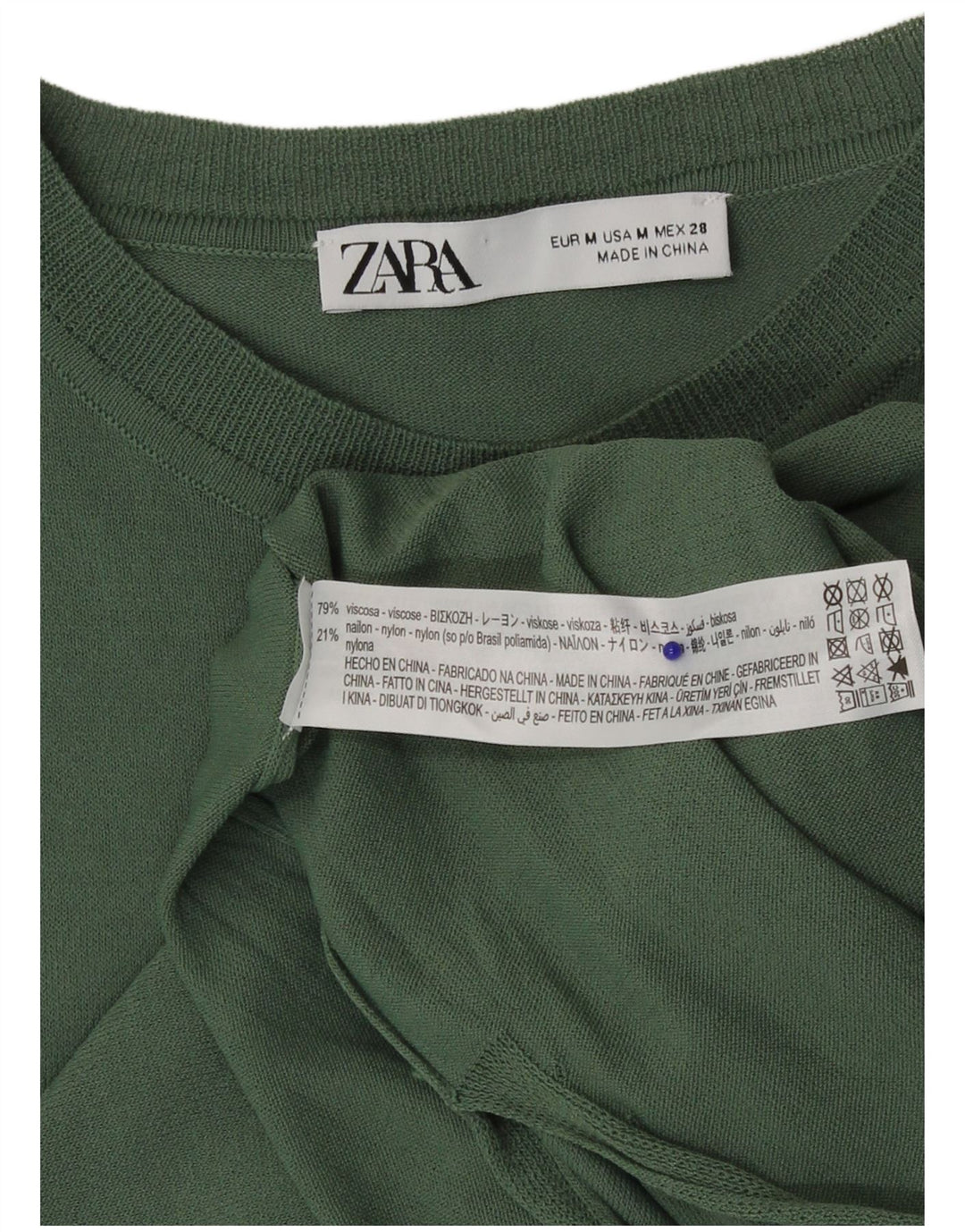 Vestido maxi feminino Zara Reino Unido 12 viscose verde médio