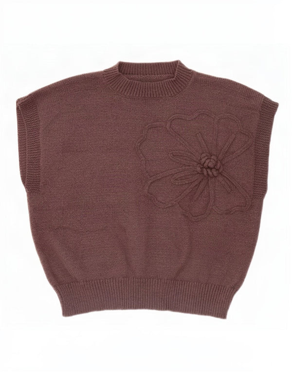 Regata feminina vintage UK 16 grande marrom floral